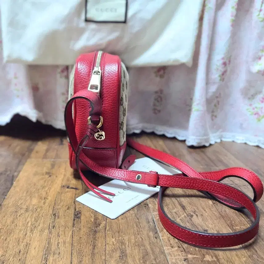 [BUNJANG] Gucci GG Logo Canvas Crossbody Bag Red / 정품 구찌 GG 로고 캔버스 크로스백 레드