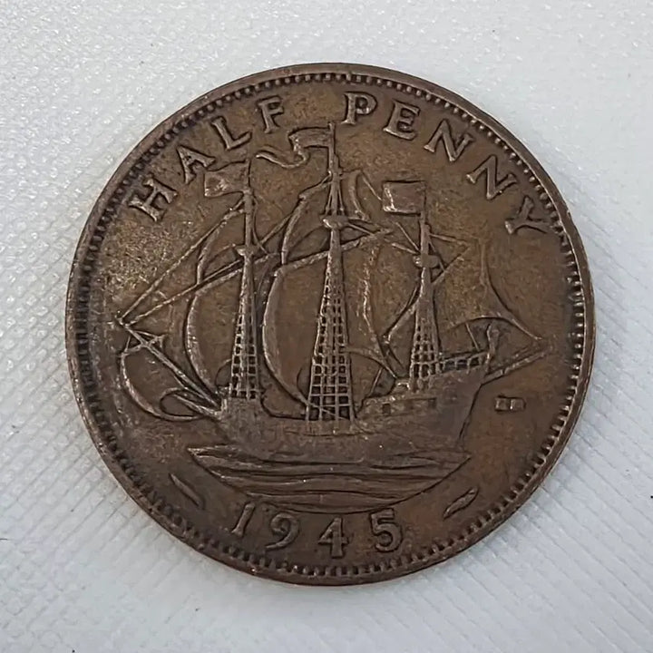 [BUNJANG] British Half Penny 1945 Coin / [희귀]영국 하프페니 1945년 동전 zk-1572