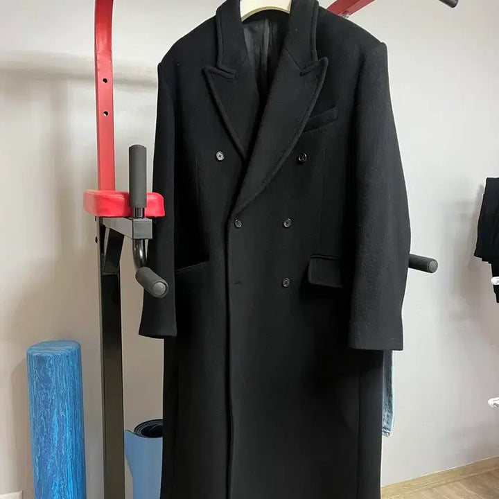 [BUNJANG] Brown Yard Double Coat - Black, Size 5 / 브라운야드 더블코트 블랙 5 사이즈
