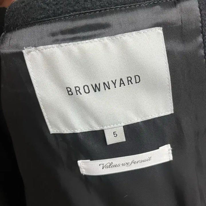 [BUNJANG] Brown Yard Double Coat - Black, Size 5 / 브라운야드 더블코트 블랙 5 사이즈