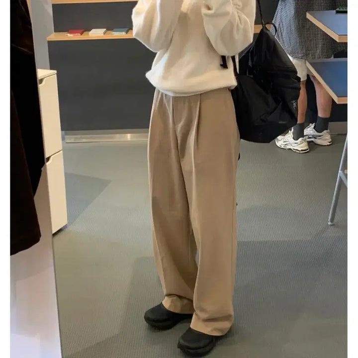 [SOLD OUT] 가격안내림/ 필링스 핀턱팬츠 지그재그 데일리룩