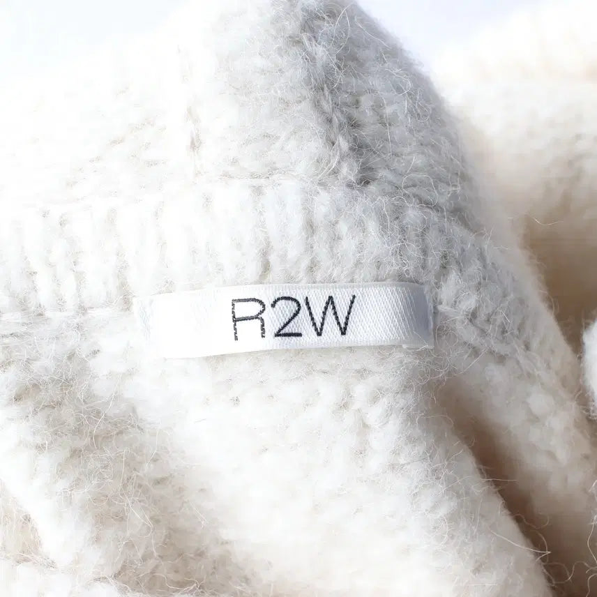 [BUNJANG] R2W Alpaca Butera Crop Knit Hoodie / 알투더블유 R2W 알파카 부테라 후디 크롭 니트