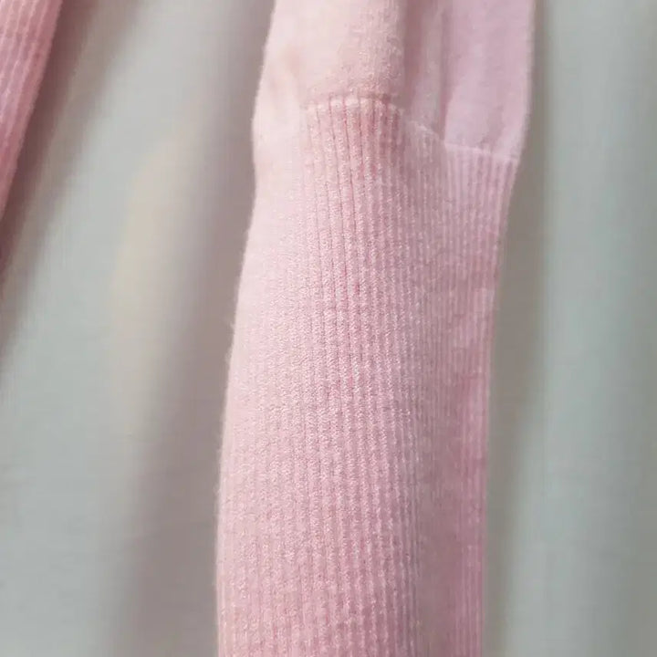 [BUNJANG] Descente Pink Color Block Knit Long Sleeve T-shirt / 데상트 핑크 배색 니트 긴팔티