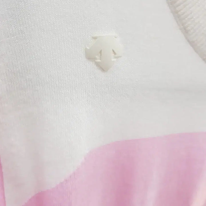 [BUNJANG] Descente Pink Color Block Knit Long Sleeve T-shirt / 데상트 핑크 배색 니트 긴팔티