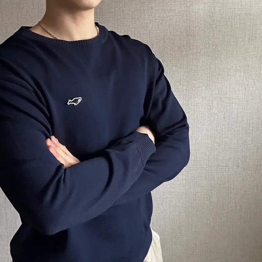 [BUNJANG] NEITHERS Small Logo Round Knit / NEITHERS 네이더스 스몰로고 라운드 니트