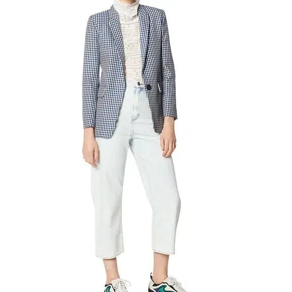 [BUNJANG] Sandro Check Pattern Blazer Jacket / 산드로 체크무늬 여성 블레이저 자켓