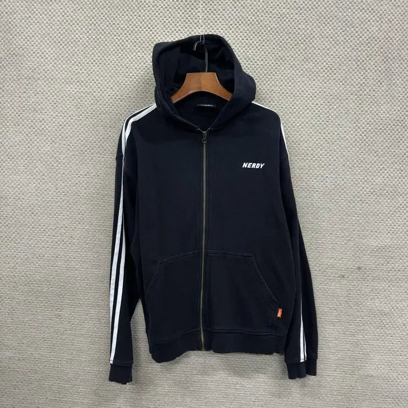 [BUNJANG] Nerdy Oversized Printing Logo Hoodie Zip-up (Size S) / 널디 오버핏 프린팅로고 후드집업 S A07282