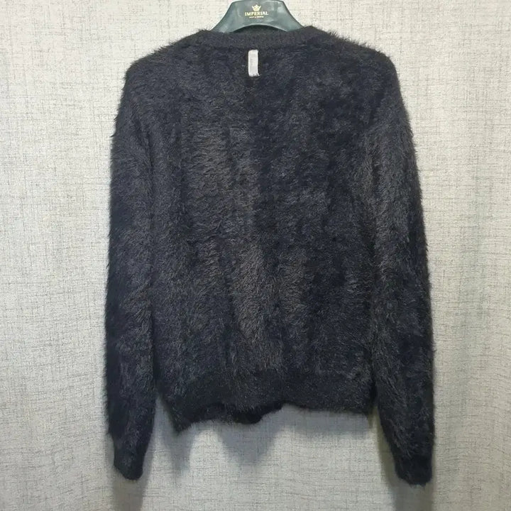 [BUNJANG] No-Manual Black Fur Knit Cardigan S / 노매뉴얼 블랙 퍼 니트 가디건 s