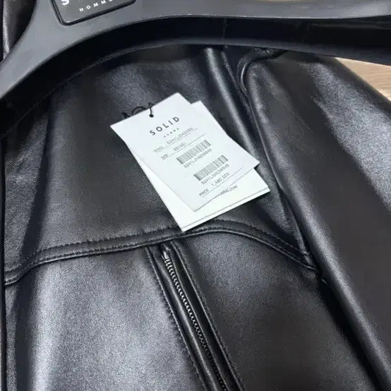 [BUNJANG] Solid Homme Leather Hooded Jacket / 솔리드옴므 후드 레더 가죽 자켓 새제품