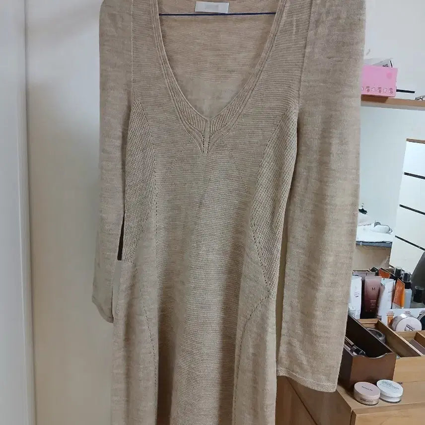 [BUNJANG] System Beige Knit Dress / 미착용)한섬 시스템 니트원피스