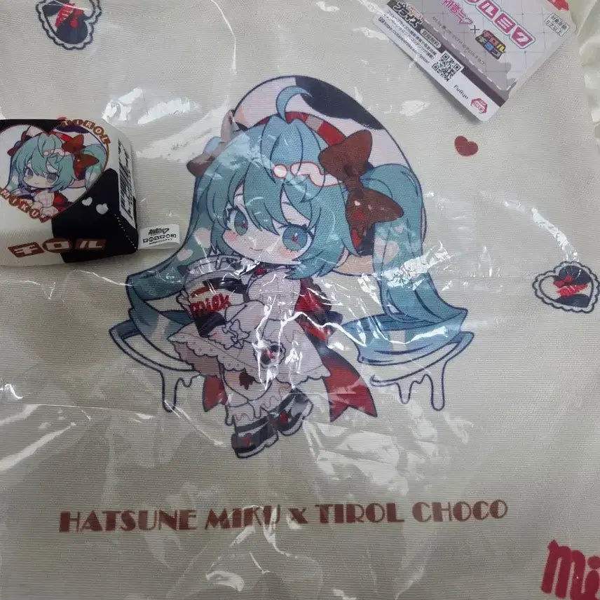 [BUNJANG] Hatsune Miku x Tirol Choco Eco Bag &amp; Cushion Bundle / (2개 일괄) 하츠네 미쿠 x 티롤 초코 에코백 가방 숄더백 인형 키링