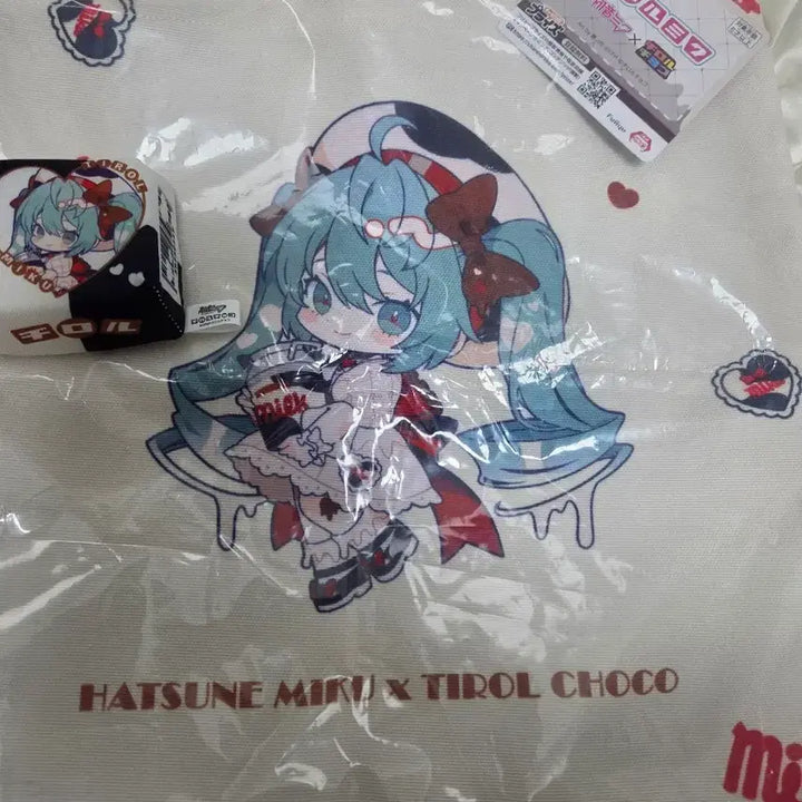 [BUNJANG] Hatsune Miku x Tirol Choco Eco Bag &amp; Cushion Bundle / (2개 일괄) 하츠네 미쿠 x 티롤 초코 에코백 가방 숄더백 인형 키링