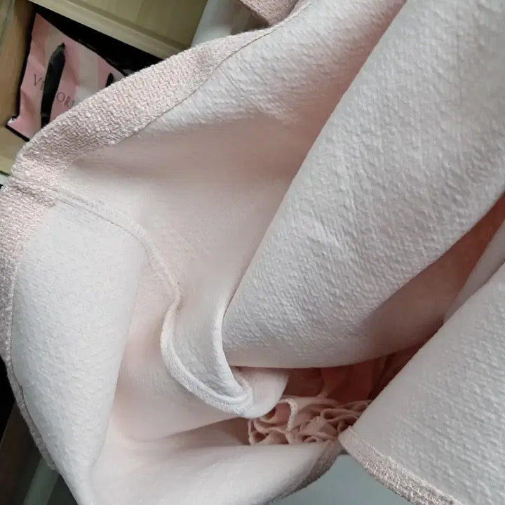 [BUNJANG] La belle rose Pink Tweed Pearl Button Collar Dress / 핑크 트위드 진주 버튼 카라 원피스 La belle rose 핑크 트위드