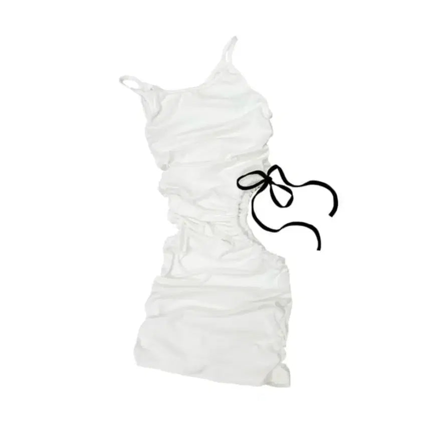 [SOLD OUT] loseseleepover 루즈슬립오버 리본 셔링 미니 드레스