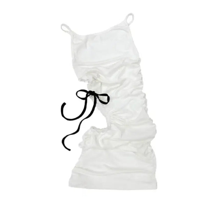 [SOLD OUT] loseseleepover 루즈슬립오버 리본 셔링 미니 드레스