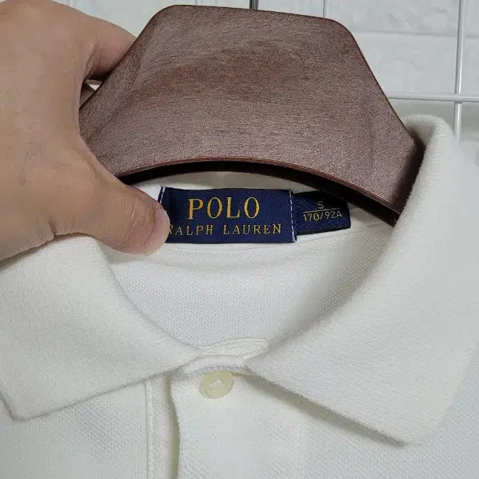 [BUNJANG] Polo Ralph Lauren Point Print Pique Shirt / [실측M]폴로랄프로렌 화이트 포인트프린팅 피케셔츠 카라반팔티셔츠 실측M