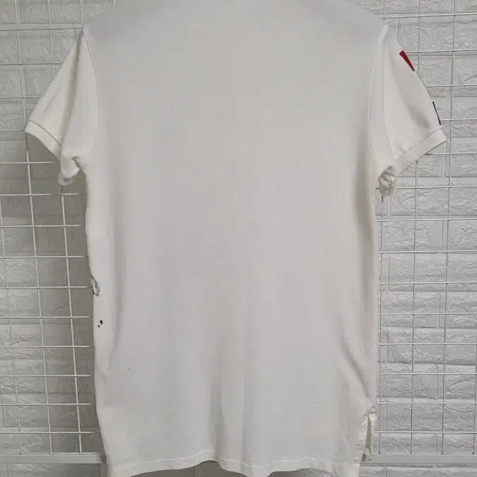[BUNJANG] Polo Ralph Lauren Point Print Pique Shirt / [실측M]폴로랄프로렌 화이트 포인트프린팅 피케셔츠 카라반팔티셔츠 실측M