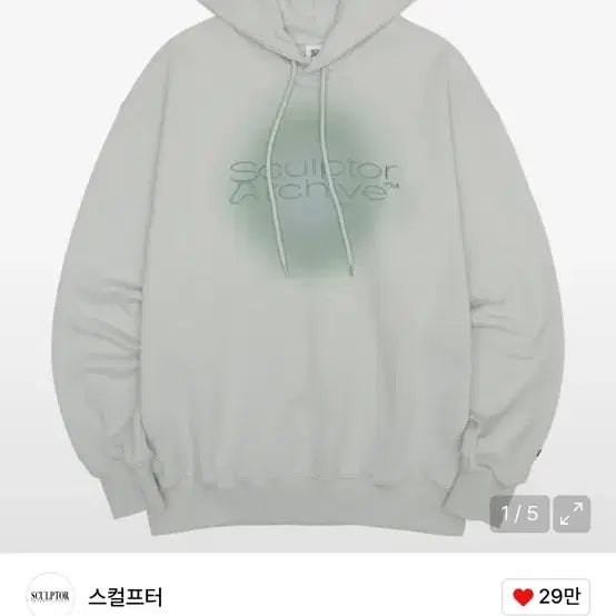 [BUNJANG] Sculptor Colour Logo Hoodie Pale Mint / 스컬프터 후드티 Colour Logo Hoodie Pale Mint