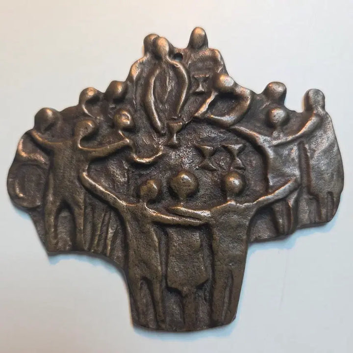 [BUNJANG] Antique Brass Medal The Last Supper Cross / 앤틱 황동 메달 최후의 만찬 십자가 외국 작가 작품 성물 하느님