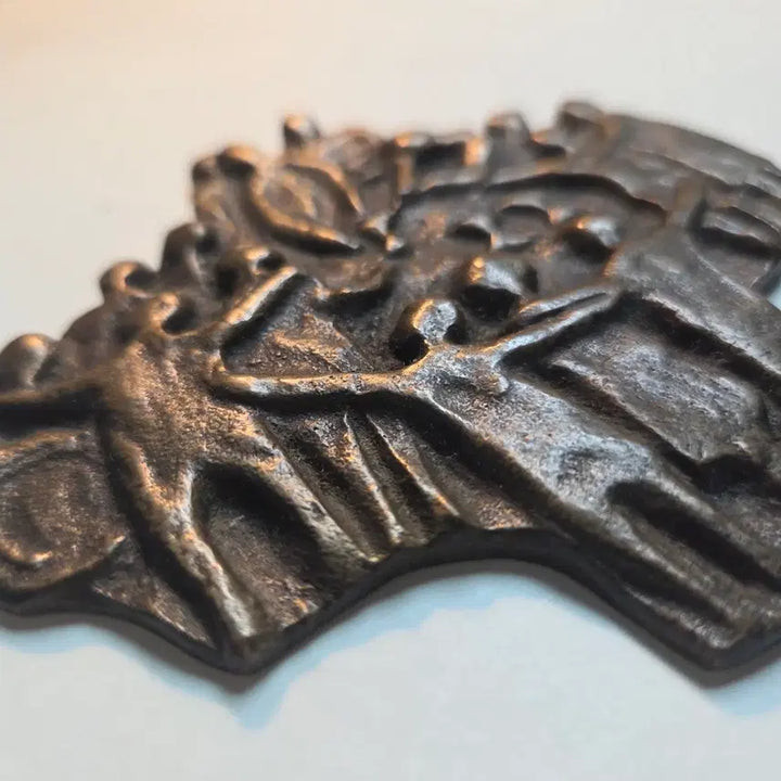 [BUNJANG] Antique Brass Medal The Last Supper Cross / 앤틱 황동 메달 최후의 만찬 십자가 외국 작가 작품 성물 하느님