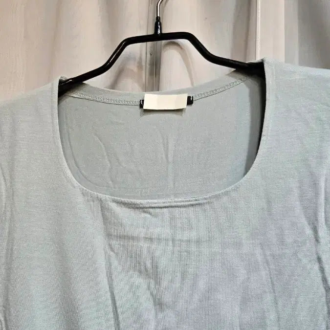 [BUNJANG] Basic Mint Double Layered T-shirt / 허리라인 앞이중 실켓면 민트 반팔
