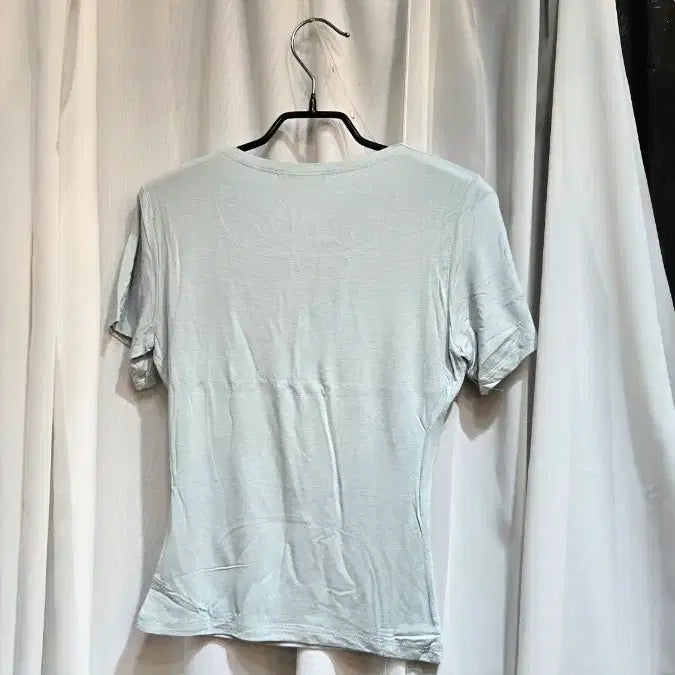 [BUNJANG] Basic Mint Double Layered T-shirt / 허리라인 앞이중 실켓면 민트 반팔