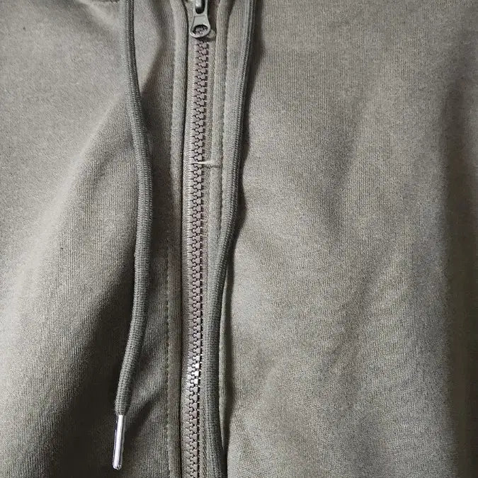 [BUNJANG] Unisex Khaki Two-Way Hooded Zip-Up Jacket / 남녀공용 카키색 투웨이 후드 집업 새상품