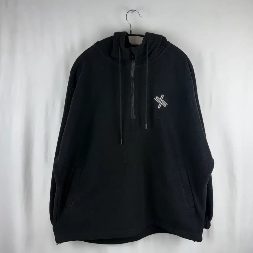 [BUNJANG] Xexymix Soft Fleece Anorak Hoodie Black / F) 젝시믹스 소프트 플리스 아노락 후디 블랙