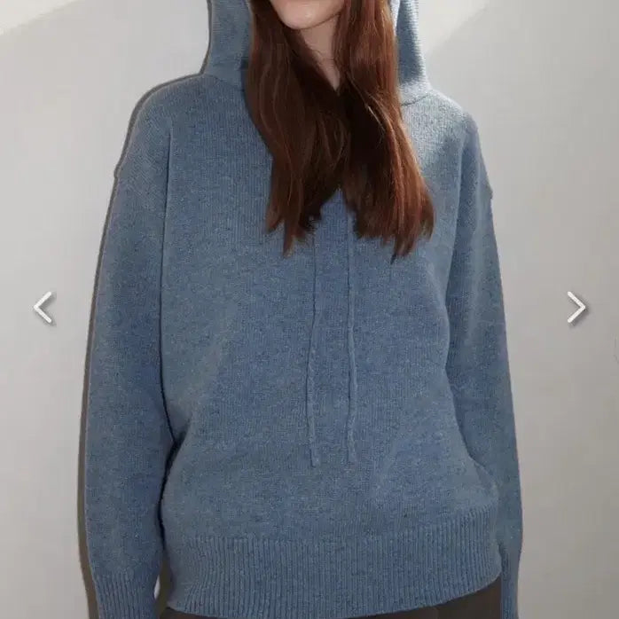 [BUNJANG] More Or Less Blue Hooded Knit Sweater / 모어올레스 블루 후드 니트