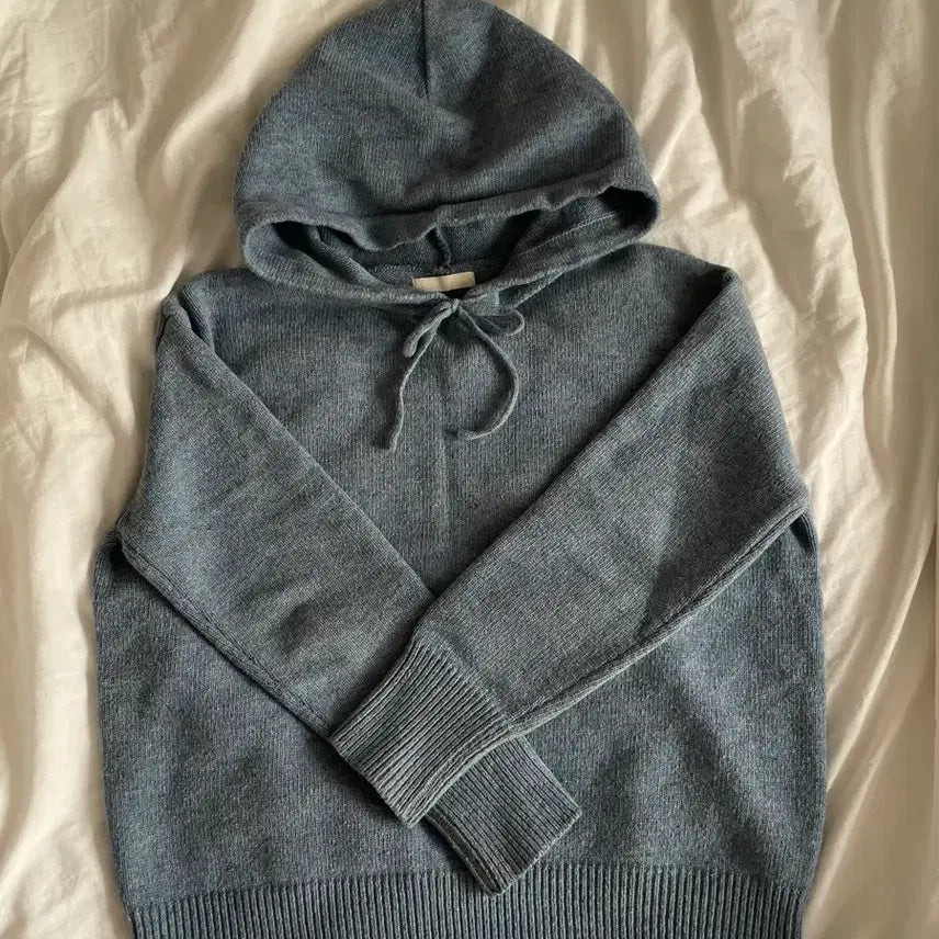 [BUNJANG] More Or Less Blue Hooded Knit Sweater / 모어올레스 블루 후드 니트