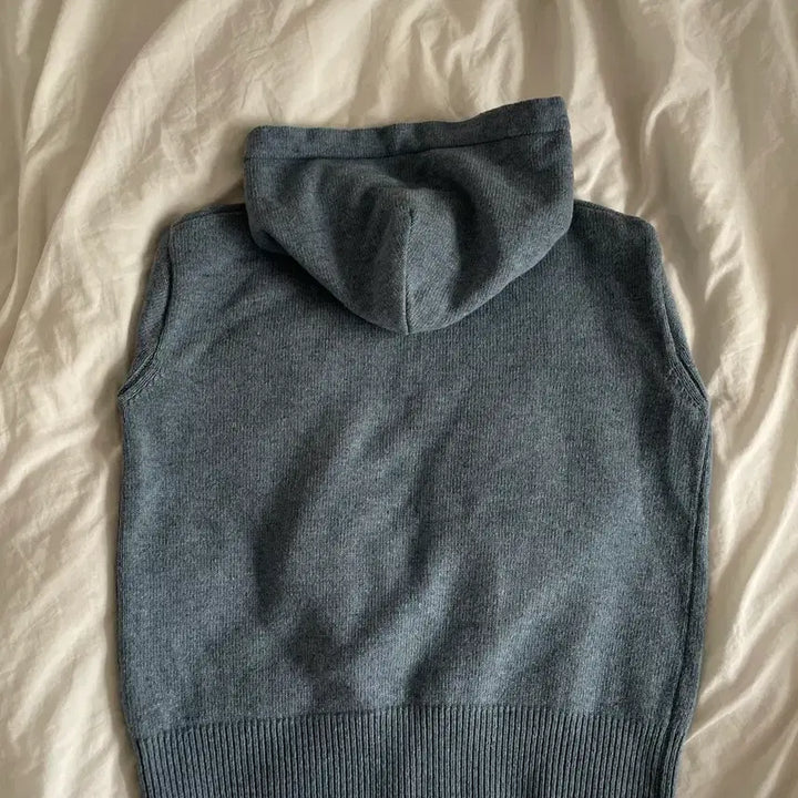 [BUNJANG] More Or Less Blue Hooded Knit Sweater / 모어올레스 블루 후드 니트
