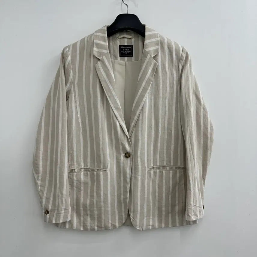 [BUNJANG] Abercrombie &amp; Fitch Linen Blazer Jacket / 95 아베크롬비 여자 린넨 블레이져 자켓