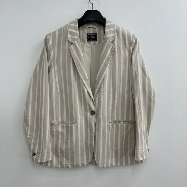 [BUNJANG] Abercrombie &amp; Fitch Linen Blazer Jacket / 95 아베크롬비 여자 린넨 블레이져 자켓