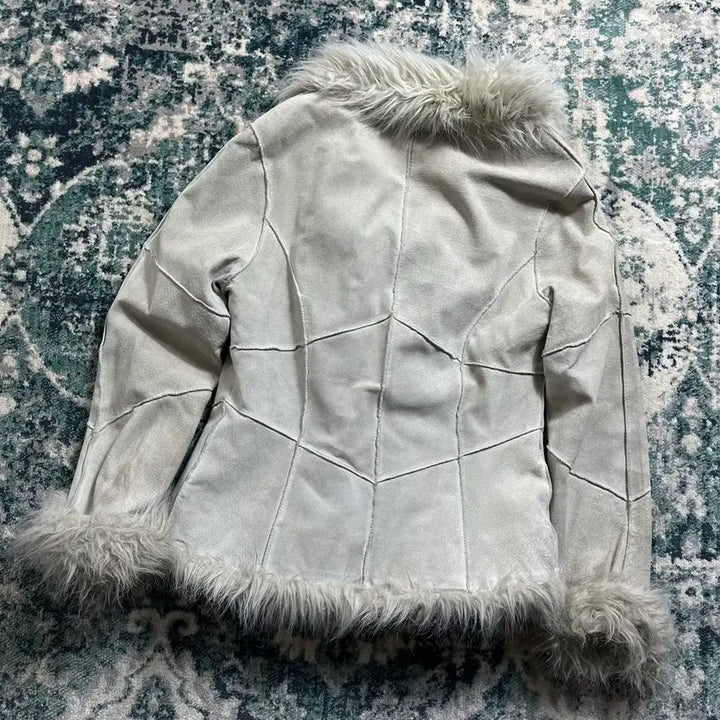 [BUNJANG] Morgan Fur Trimmed Mustang Jacket (Size 55) / Morgan 모르간 퍼 무스탕 트리밍 자켓 (55)