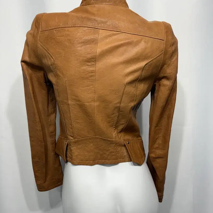[BUNJANG] Brown Leather Jacket / 브라운 레더 자켓