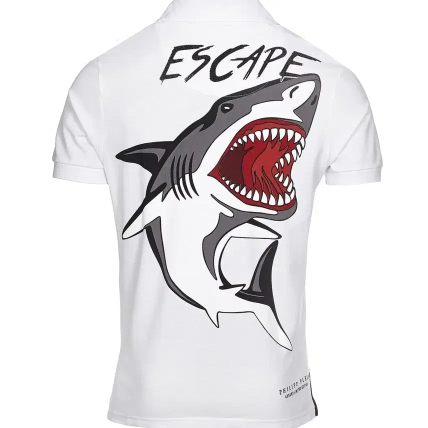 [BUNJANG] Philipp Plein Shark Swarovski PK Polo Shirt / 필립플레인 신상 상어 스와로브스키 PK 폴로 카라티 화이트 XL