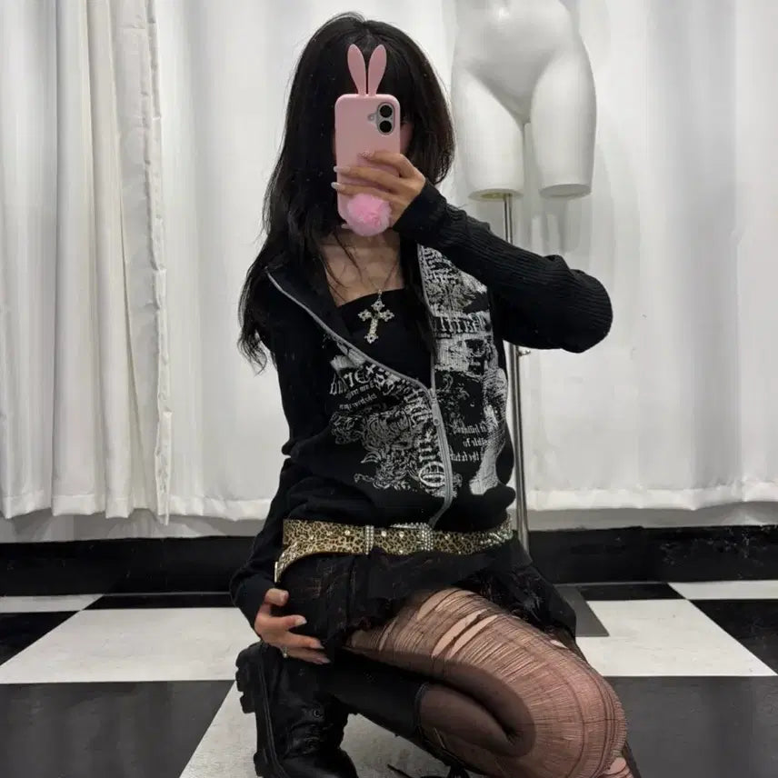 [BUNJANG] Japanese Printed Hoodie / 재패니즈 프린팅 후디