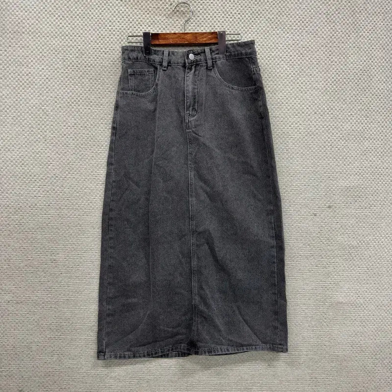 [SOLD OUT] 빈티지 그레이진 데님 스커트 XL M13444