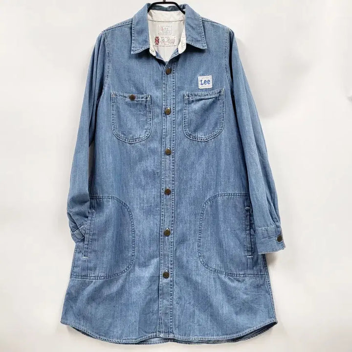 [BUNJANG] LEE The Walrus Denim Work Jacket Mini Dress / LEE 리 월러스 콜라보 워크자켓 데님셔츠 미니원피스 데님야상 C938