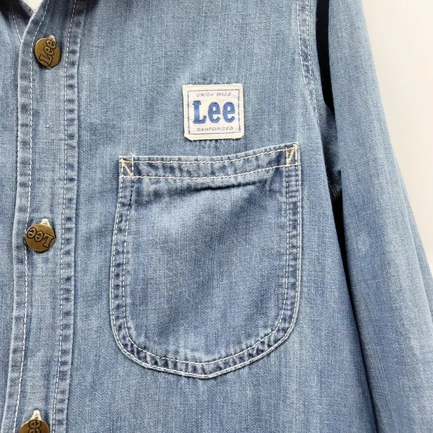 [BUNJANG] LEE The Walrus Denim Work Jacket Mini Dress / LEE 리 월러스 콜라보 워크자켓 데님셔츠 미니원피스 데님야상 C938