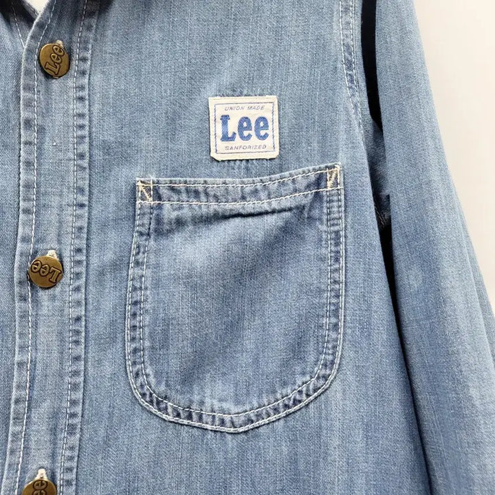 [BUNJANG] LEE The Walrus Denim Work Jacket Mini Dress / LEE 리 월러스 콜라보 워크자켓 데님셔츠 미니원피스 데님야상 C938