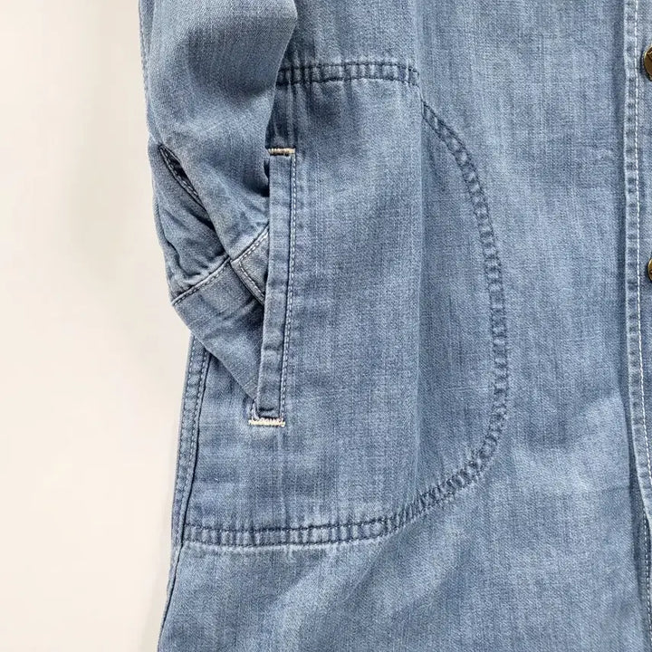 [BUNJANG] LEE The Walrus Denim Work Jacket Mini Dress / LEE 리 월러스 콜라보 워크자켓 데님셔츠 미니원피스 데님야상 C938