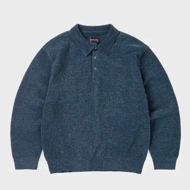 [BUNJANG] thisisneverthat Velvet Knit Polo Shirt / 디스이즈네버댓 벨벳 니트 폴로 블루
