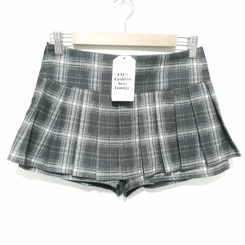 [BUNJANG] Unbranded Plaid Pleated Skirt Shorts S0496 / 체크 플리츠 치마바지 S_S0496