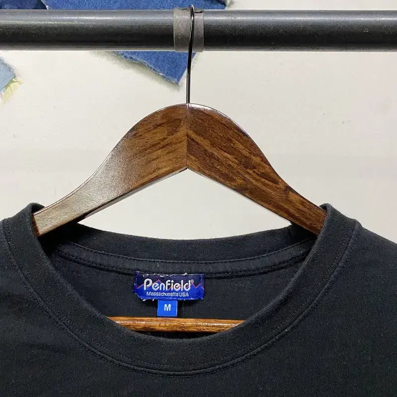 [BUNJANG] Penfield Street Print Black Short Sleeve T-shirt / (100) 펜필드 캐주얼 스트릿 프린팅 블랙 반팔 티
