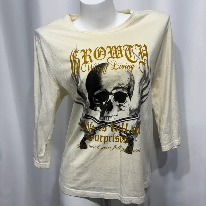 [BUNJANG] Ivory Skull Printed Longsleeve / 아이보리 스컬 프린팅 롱슬리브