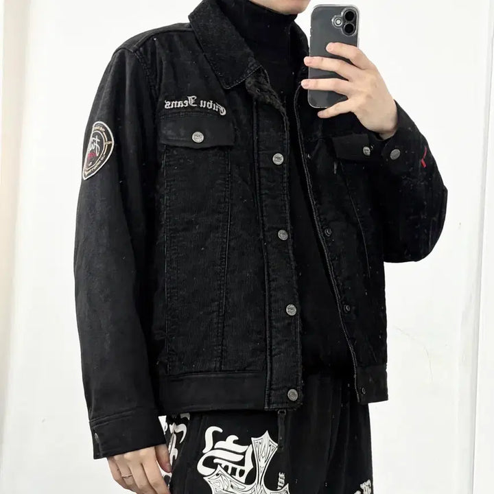 [BUNJANG] Fubu Suede Arm Sherpa Trucker Jacket / 후부 스웨이드암 쉐르파 트러커 자켓