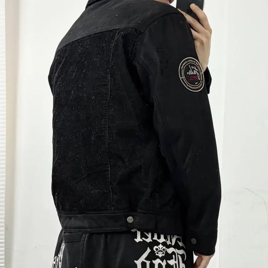 [BUNJANG] Fubu Suede Arm Sherpa Trucker Jacket / 후부 스웨이드암 쉐르파 트러커 자켓