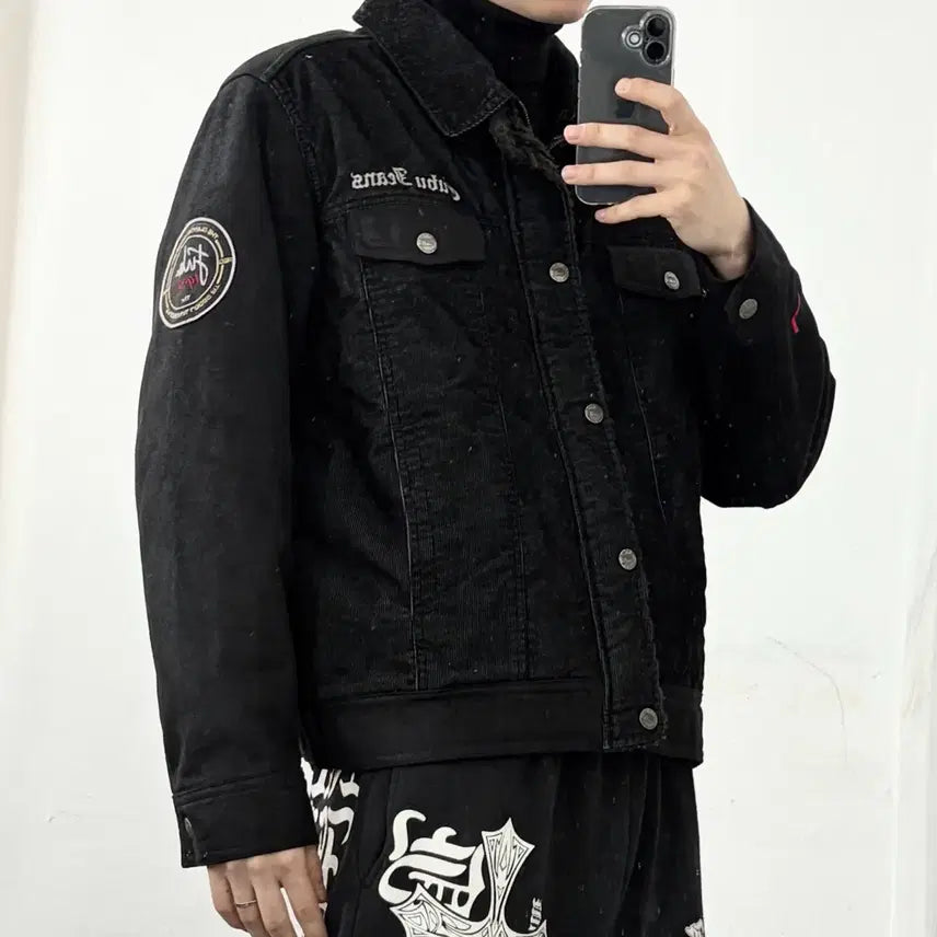 [BUNJANG] Fubu Suede Arm Sherpa Trucker Jacket / 후부 스웨이드암 쉐르파 트러커 자켓