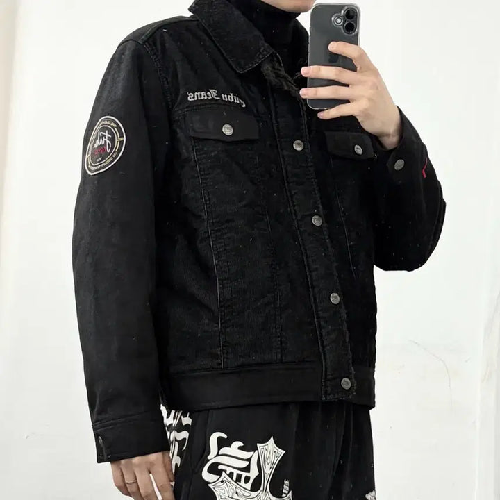 [BUNJANG] Fubu Suede Arm Sherpa Trucker Jacket / 후부 스웨이드암 쉐르파 트러커 자켓